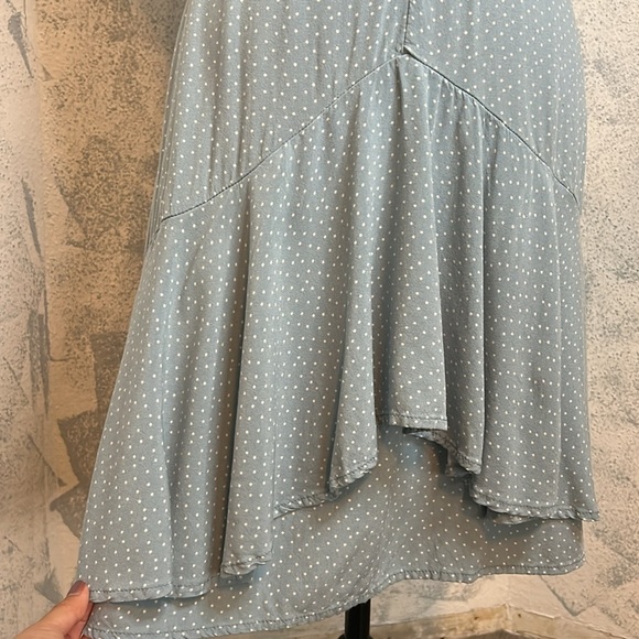 Eyeshadow Sky Blue Asymmetrical Dress with Polka Dots size M - Picture 8 of 10
